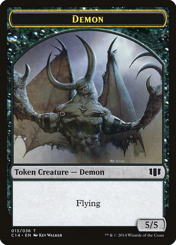 Demon (013/036) // Zombie (016/036) Double-sided Token [Commander 2014 Tokens] (TC14 13)