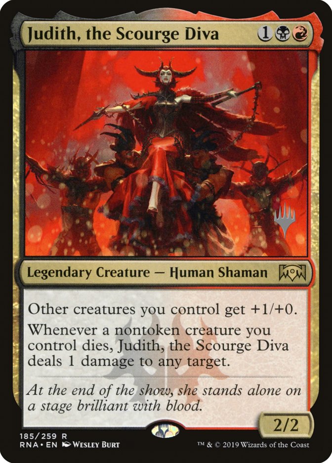 Judith, the Scourge Diva (Promo Pack) [Ravnica Allegiance Promos] (PRNA 185P)