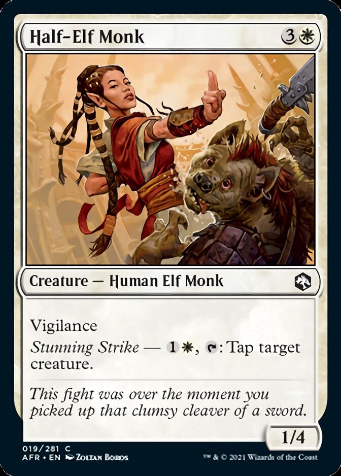 Half-Elf Monk [Dungeons & Dragons: Adventures in the Forgotten Realms] (AFR 19)