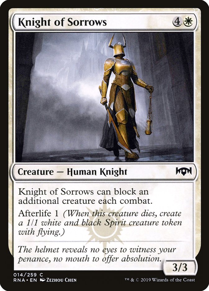 Knight of Sorrows [Ravnica Allegiance] (RNA 14)