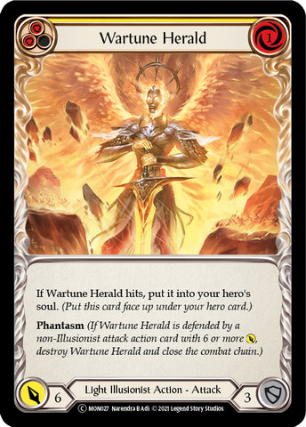 Wartune Herald (Yellow) (Rainbow Foil) [U-MON027-RF] Unlimited Rainbow Foil