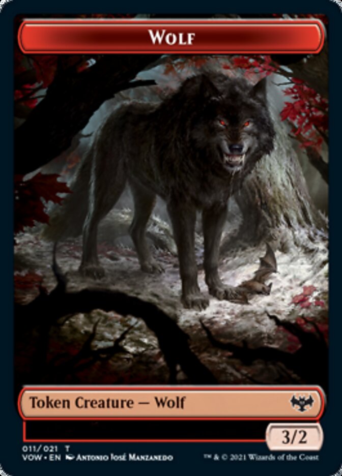 Wolf (011) // Boar Double-sided Token [Innistrad: Crimson Vow Tokens] (TVOW 11)