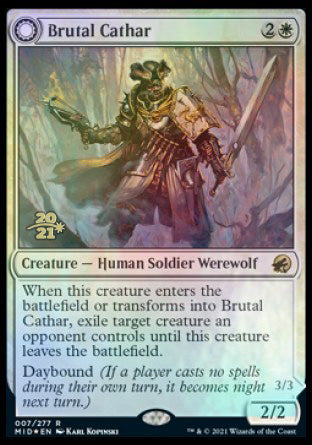 Brutal Cathar // Moonrage Brute [Innistrad: Midnight Hunt Prerelease Promos] (PMID 7)