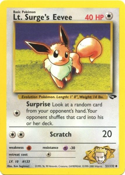 Lt. Surge's Eevee (51/132) [Gym Challenge]