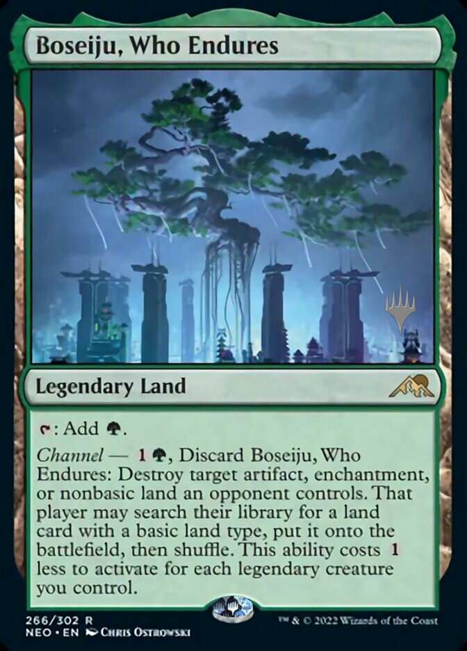Boseiju, Who Endures (Promo Pack) [Kamigawa: Neon Dynasty Promos] (PNEO 266)
