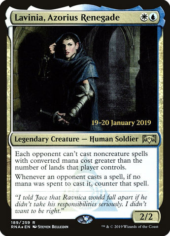 Lavinia, Azorius Renegade [Ravnica Allegiance Prerelease Promos] (PRNA 189S)