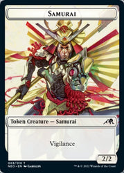 Samurai // Tezzeret, Betrayer of Flesh Emblem Double-sided Token [Kamigawa: Neon Dynasty Tokens] (TNEO 3)