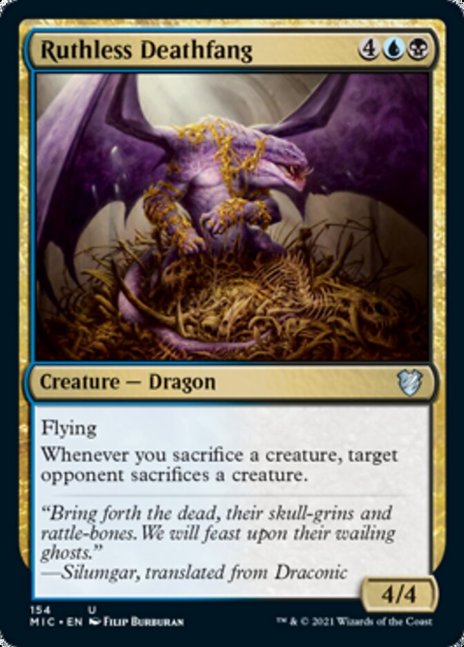 Ruthless Deathfang [Innistrad: Midnight Hunt Commander] (MIC 154)