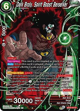 Dark Broly, Spirit Boost Berserker (Starter Deck - Darkness Reborn) [SD16-03]