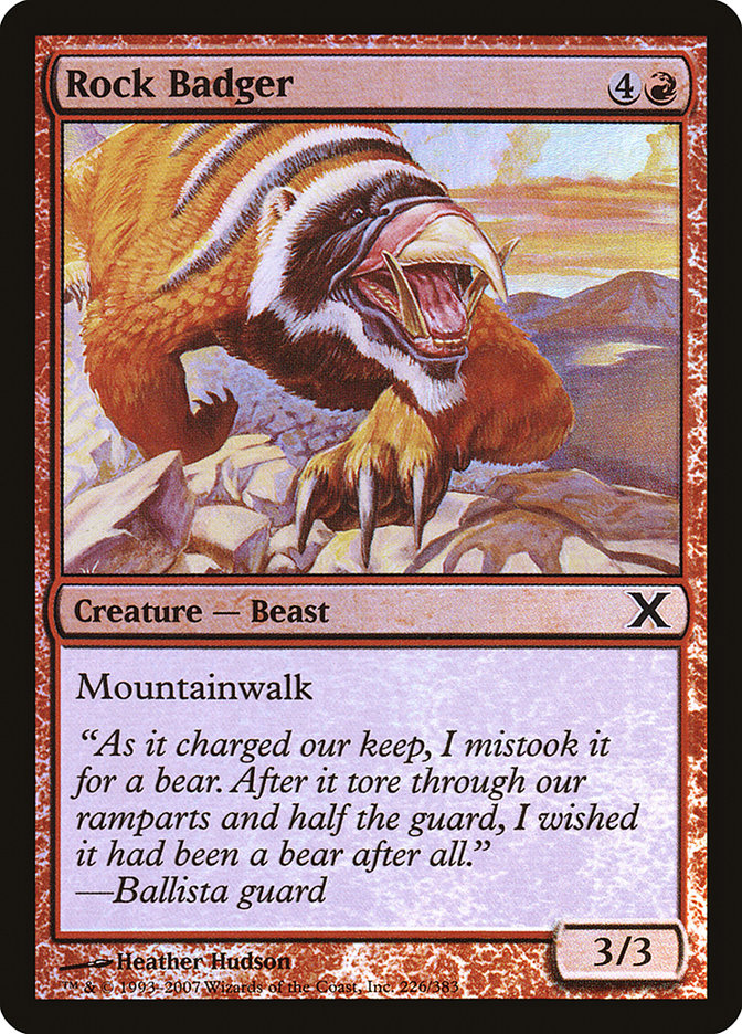 Rock Badger (Premium Foil) [Tenth Edition] (10E 226)