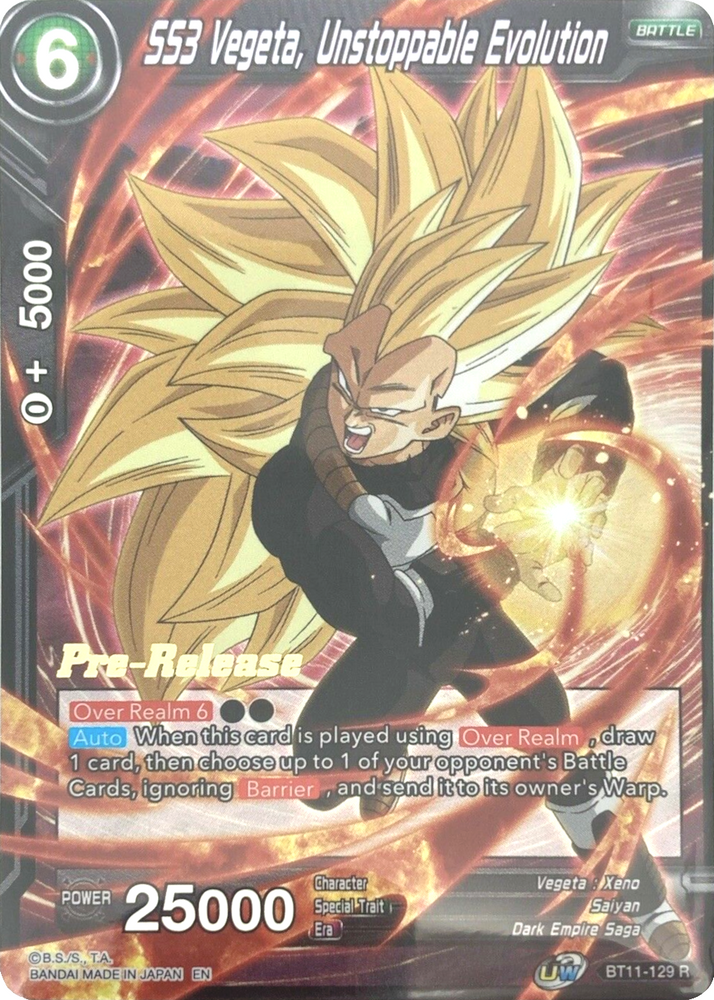 SS3 Vegeta, Unstoppable Evolution [BT11-129]