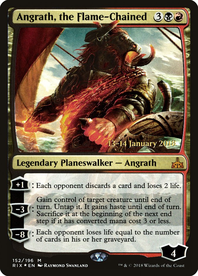 Angrath, the Flame-Chained (Prerelease) [Rivals of Ixalan Prerelease Promos] (PRIX 152S)