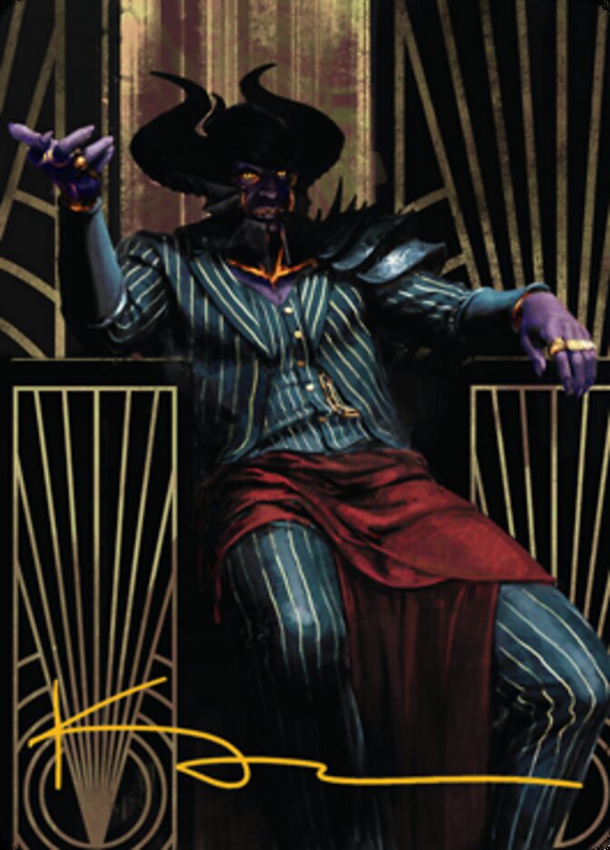 Ob Nixilis, the Adversary 2 Art Card (Gold-Stamped Signature) [Streets of New Capenna Art Series] (ASNC 71)