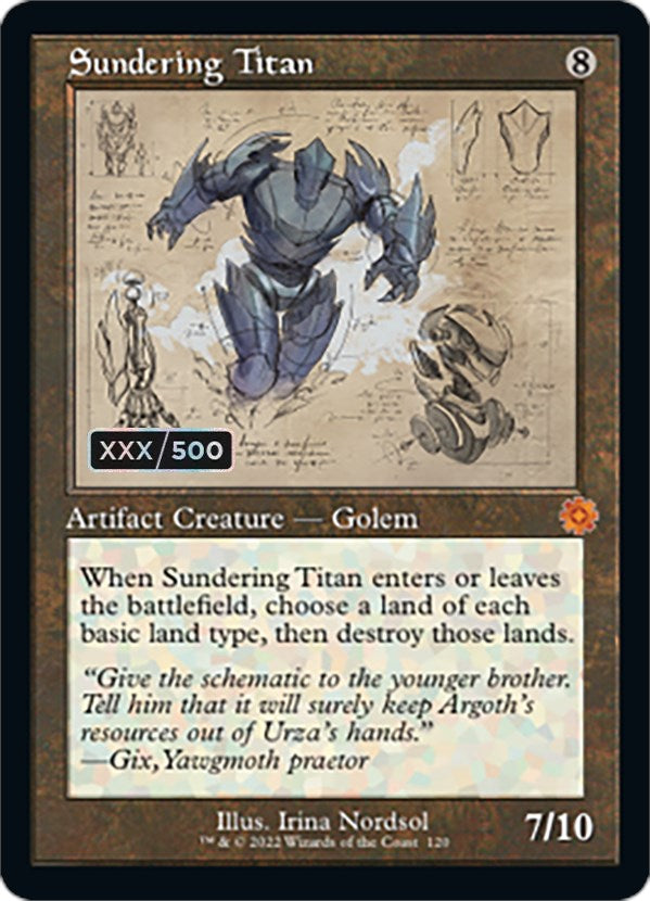 Sundering Titan (Schematic) (Serial Numbered) [The Brothers' War Retro Artifacts]