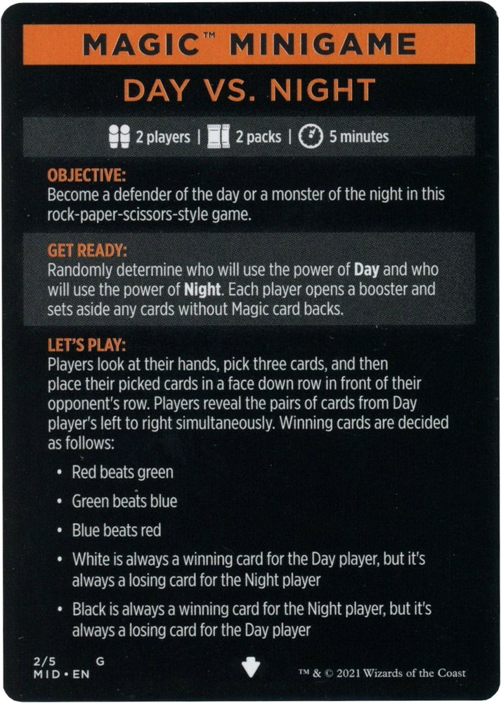 Day Vs. Night (Magic Minigame) [Innistrad: Midnight Hunt Minigame] (MMID 2)