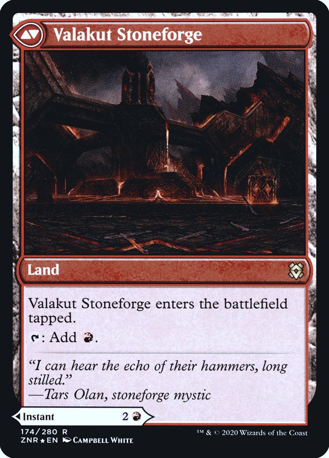 Valakut Awakening // Valakut Stoneforge  [Zendikar Rising Prerelease Promos] (PZNR 174S)