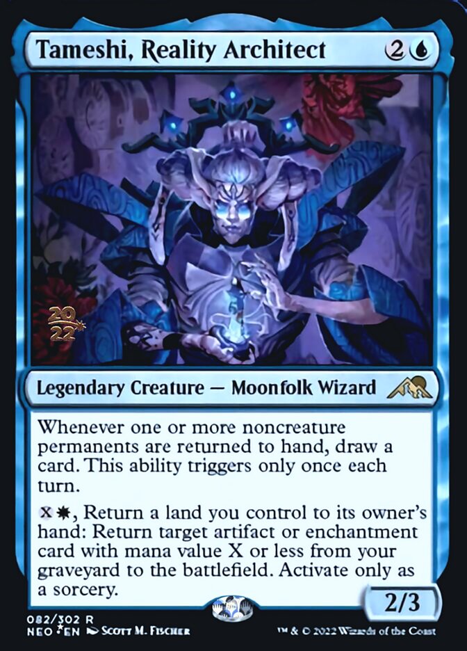 Tameshi, Reality Architect [Kamigawa: Neon Dynasty Prerelease Promos] (PNEO 82)
