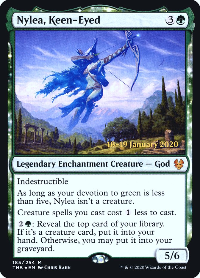 Nylea, Keen-Eyed [Theros Beyond Death Prerelease Promos] (PTHB 185S)