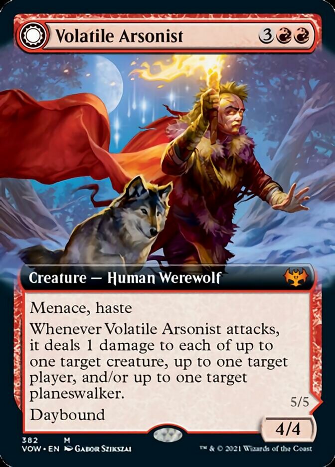 Volatile Arsonist // Dire-Strain Anarchist (Extended) [Innistrad: Crimson Vow] (VOW 382)
