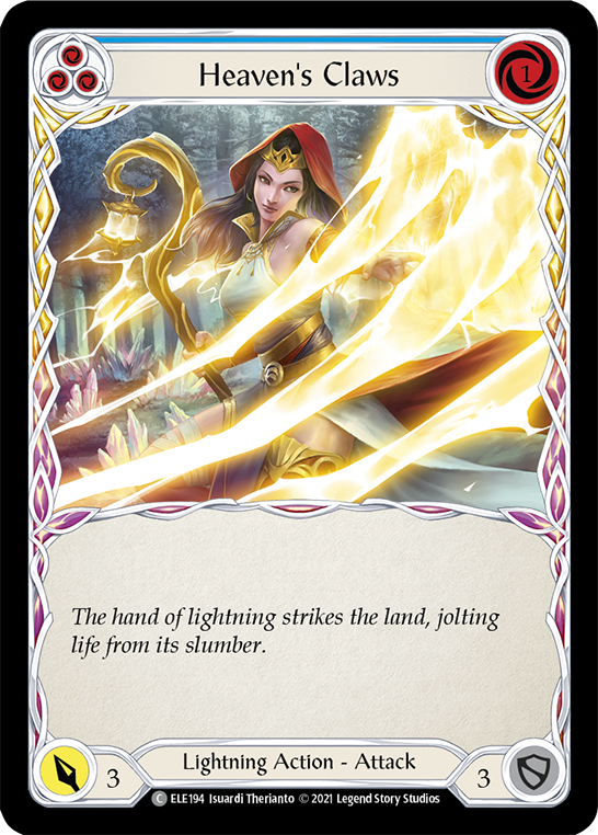 Heaven's Claws (Blue) [ELE194] 1st Edition Rainbow Foil