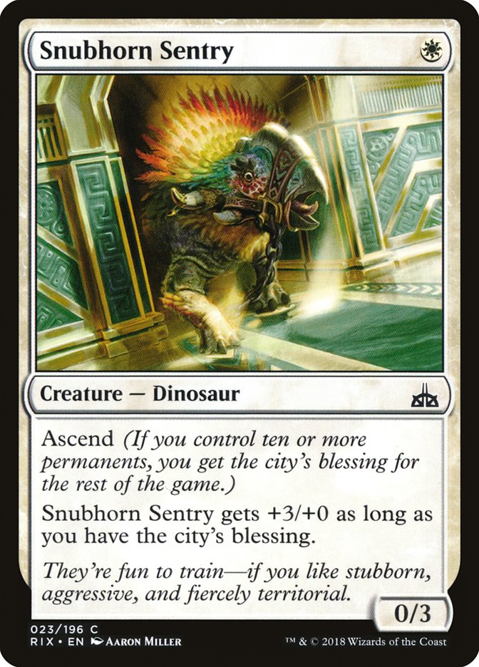 Snubhorn Sentry [Rivals of Ixalan] (RIX 23)
