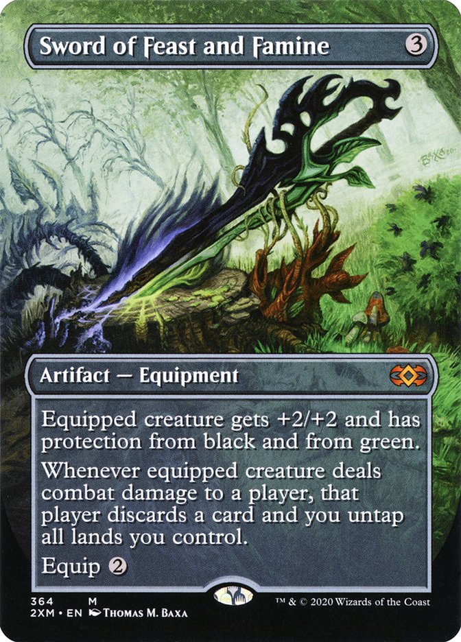 Sword of Feast and Famine (Borderless) [Double Masters] (2XM 364)