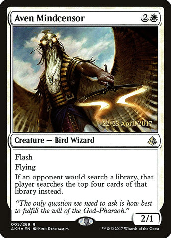 Aven Mindcensor  (Prerelease) [Amonkhet Prerelease Promos] (PAKH 5S)