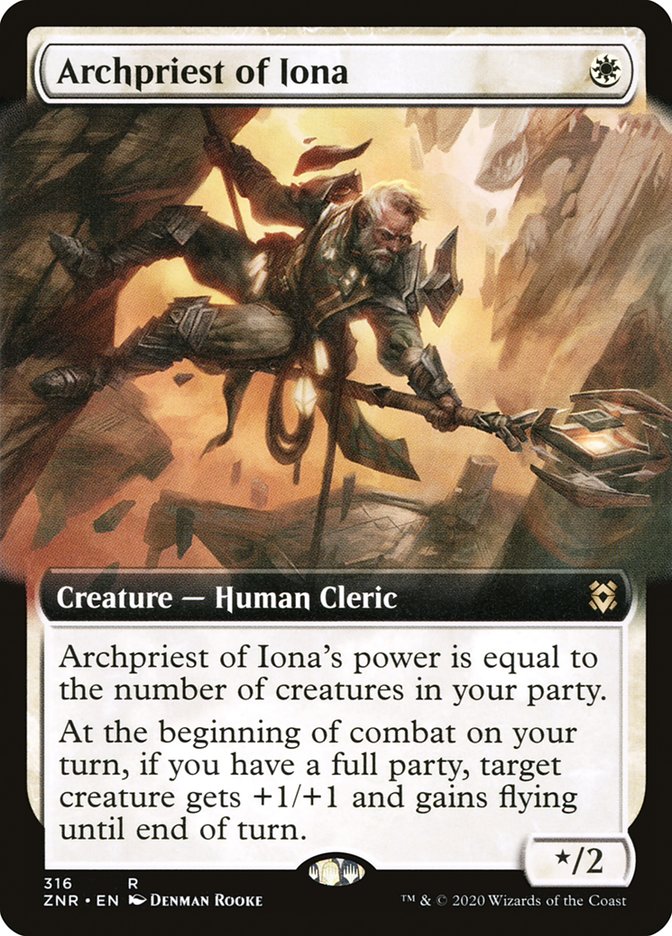Archpriest of Iona (Extended Art) [Zendikar Rising] (ZNR 316)