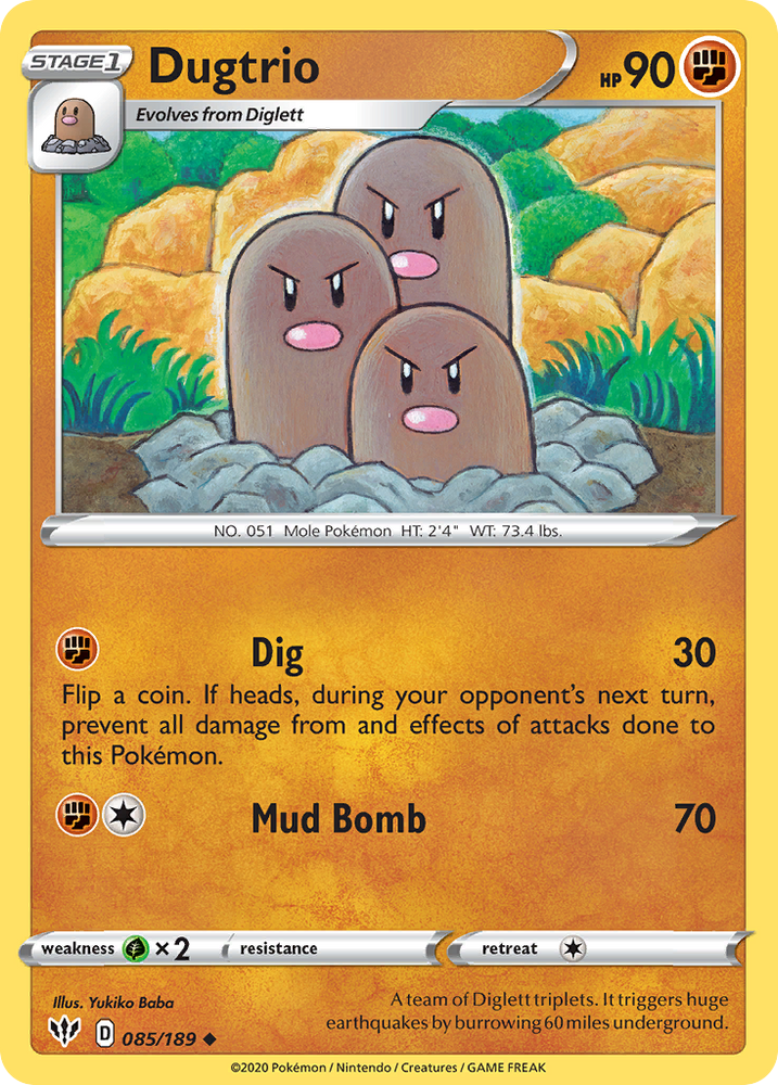 Dugtrio (85/189) [Sword & Shield: Darkness Ablaze]