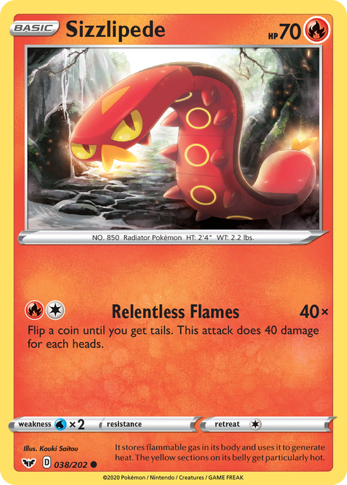 Sizzlipede (38/202) [Sword & Shield: Base Set]