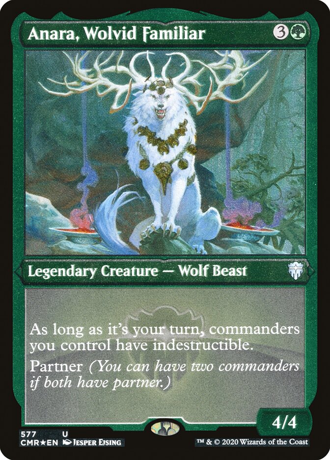 Anara, Wolvid Familiar [Commander Legends Etched] (PCMR 577)