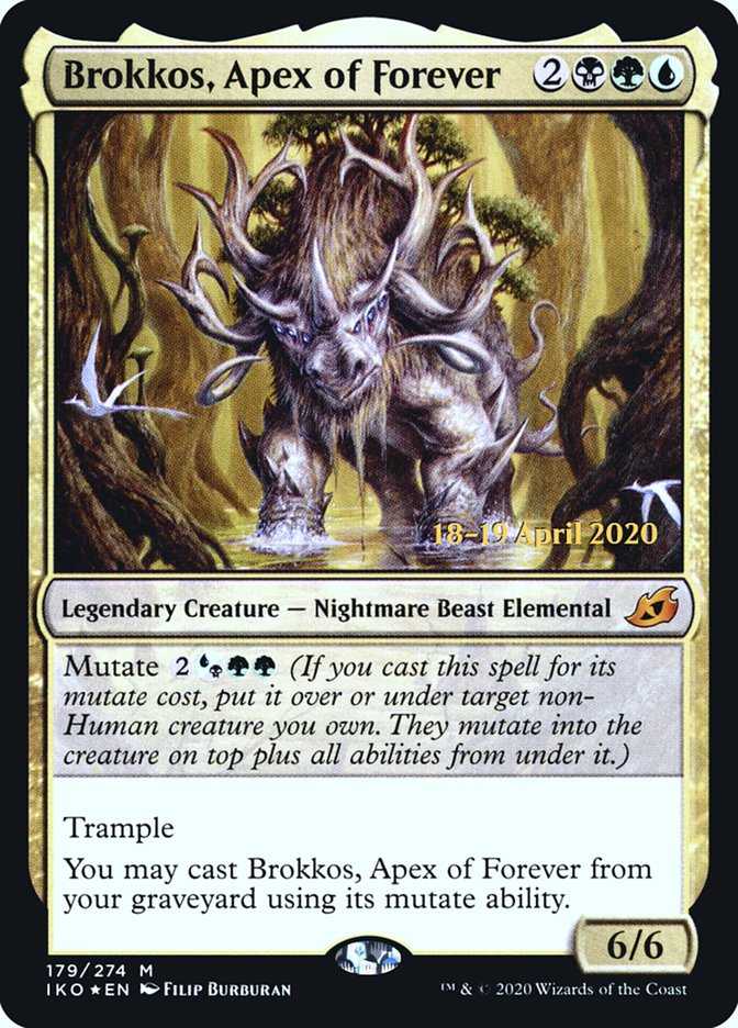 Brokkos, Apex of Forever  [Ikoria: Lair of Behemoths Prerelease Promos] (PIKO 179S)