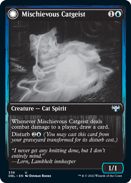 Mischievous Catgeist // Catlike Curiosity [Innistrad: Double Feature] (DBL 336)