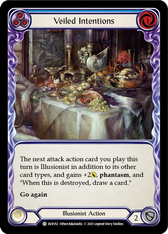 Veiled Intentions (Blue) [EVR152] 1st Edition Rainbow Foil