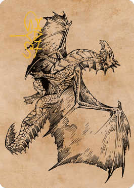Ancient Bronze Dragon Art Card (Gold-Stamped Signature) [Commander Legends: Battle for Baldur's Gate Art Series]