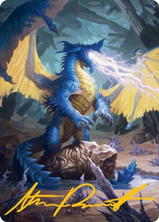 Blue Dragon Art Card (Gold-Stamped Signature) [Dungeons & Dragons: Adventures in the Forgotten Realms Art Series] (AAFR 73)