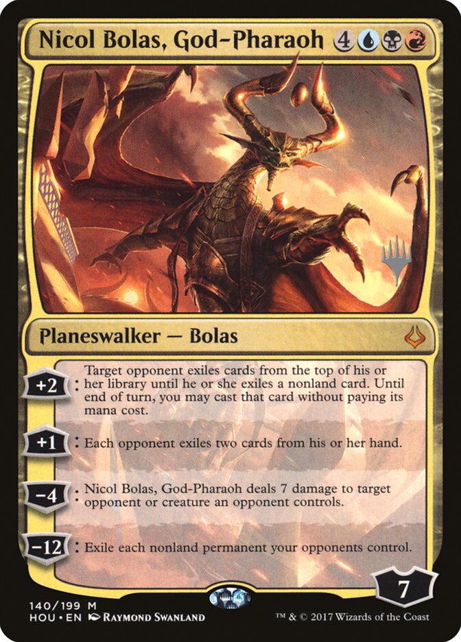 Nicol Bolas, God-Pharaoh (Promo Pack) [Hour of Devastation Promos] (PHOU 140P)
