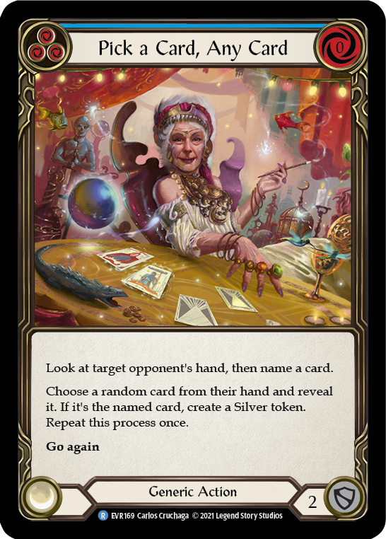 Pick a Card, Any Card (Blue) [EVR169] 1st Edition Rainbow Foil