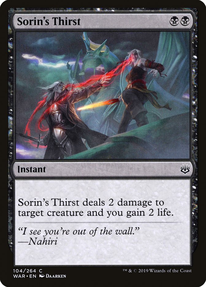 Sorin's Thirst [War of the Spark] (WAR 104)