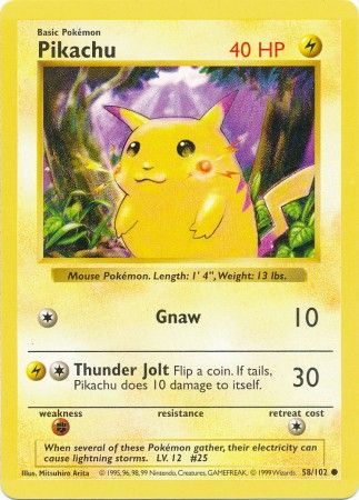 Pikachu Red Cheeks (58/102) [Base Set (Shadowless)]