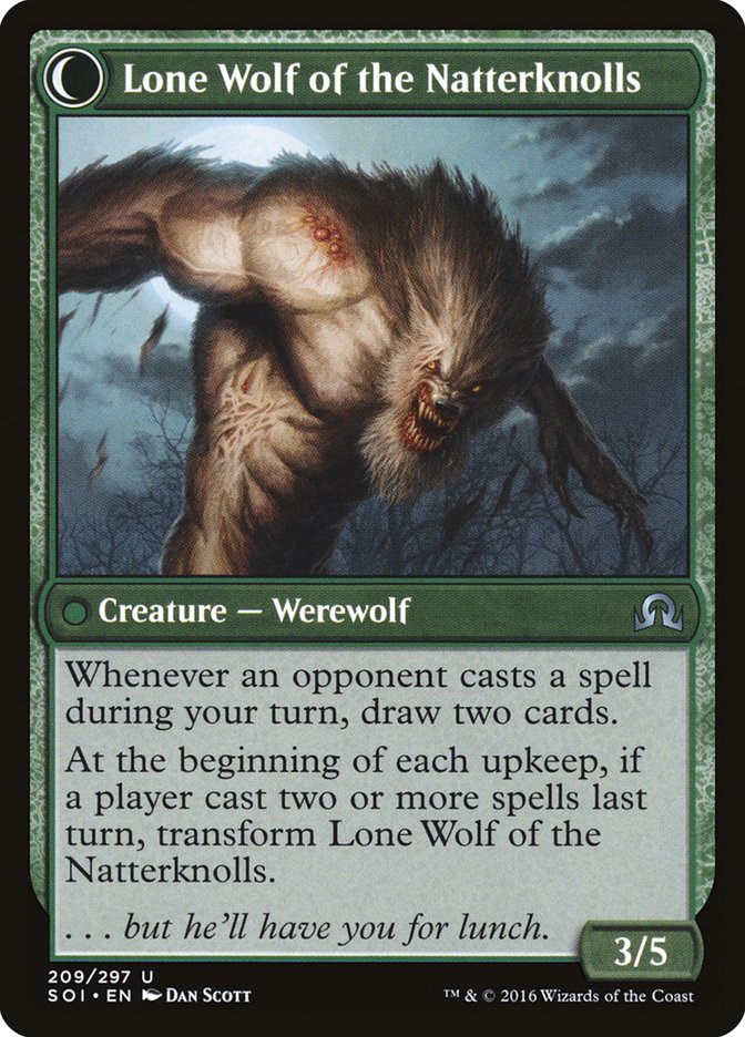 Hermit of the Natterknolls // Lone Wolf of the Natterknolls [Shadows over Innistrad] (SOI 209)