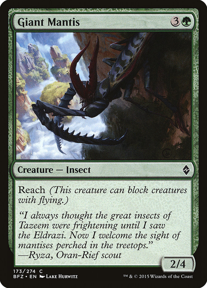 Giant Mantis [Battle for Zendikar] (BFZ 173)