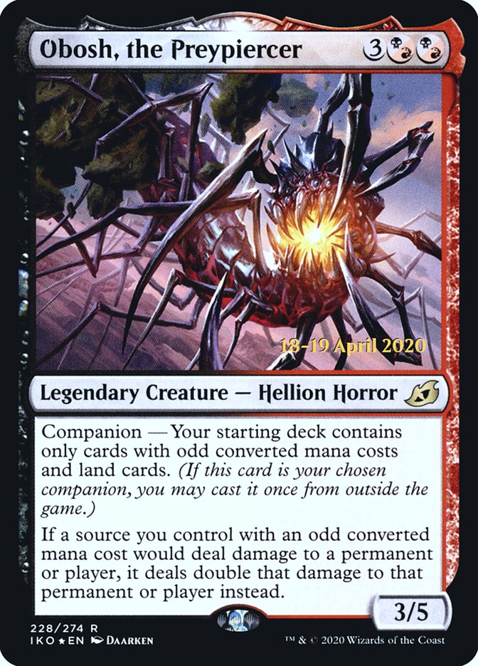 Obosh, the Preypiercer  [Ikoria: Lair of Behemoths Prerelease Promos] (PIKO 228S)