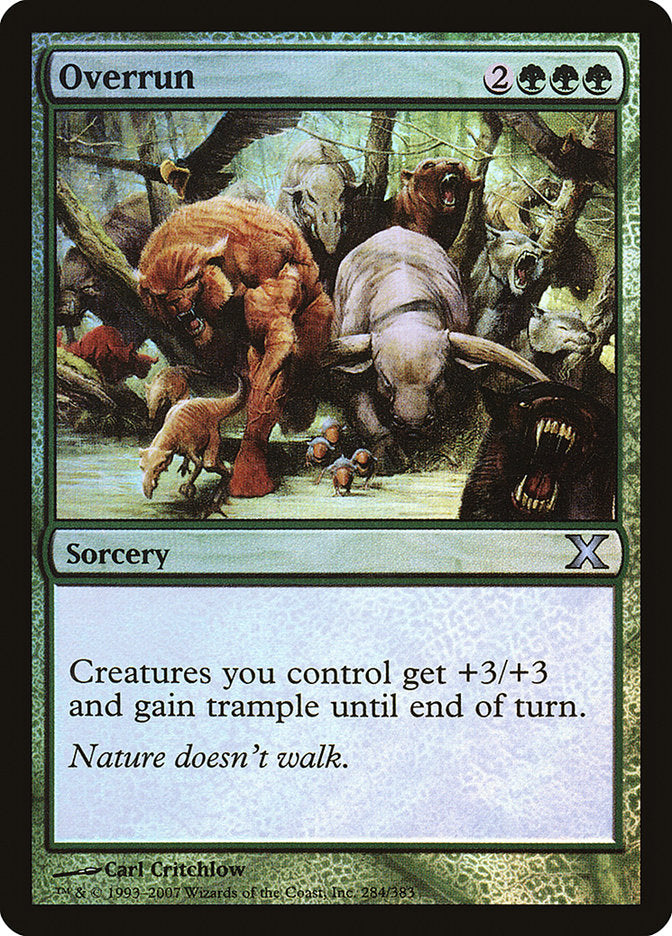 Overrun (Premium Foil) [Tenth Edition] (10E 284)