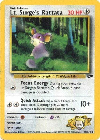 Lt. Surge's Rattata (85/132) [Gym Challenge]