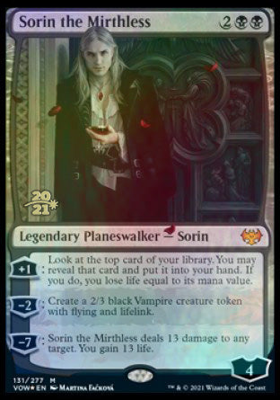 Sorin the Mirthless [Innistrad: Crimson Vow Prerelease Promos] (PVOW 131)