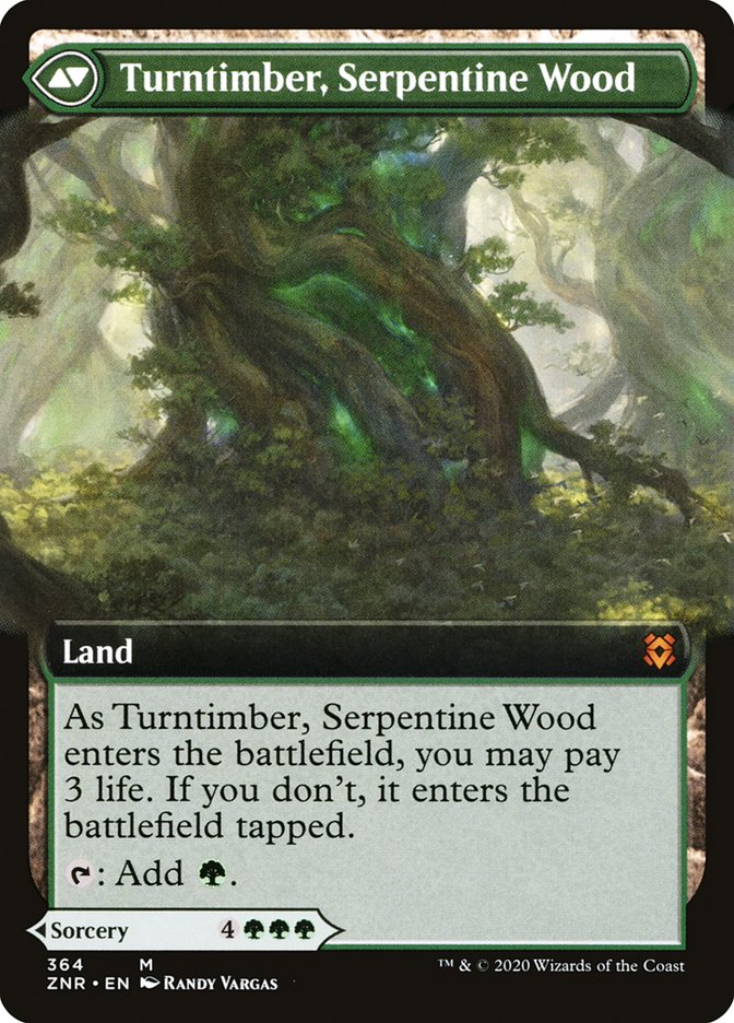 Turntimber Symbiosis // Turntimber, Serpentine Wood (Extended Art) [Zendikar Rising] (ZNR 364)