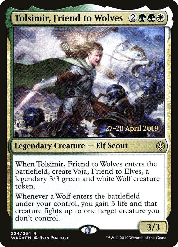 Tolsimir, Friend to Wolves  [War of the Spark Prerelease Promos] (PWAR 224S)