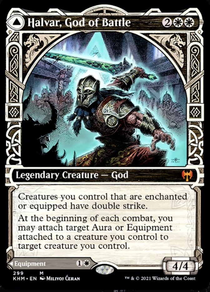 Halvar, God of Battle // Sword of the Realms (Showcase) [Kaldheim] (KHM 299)