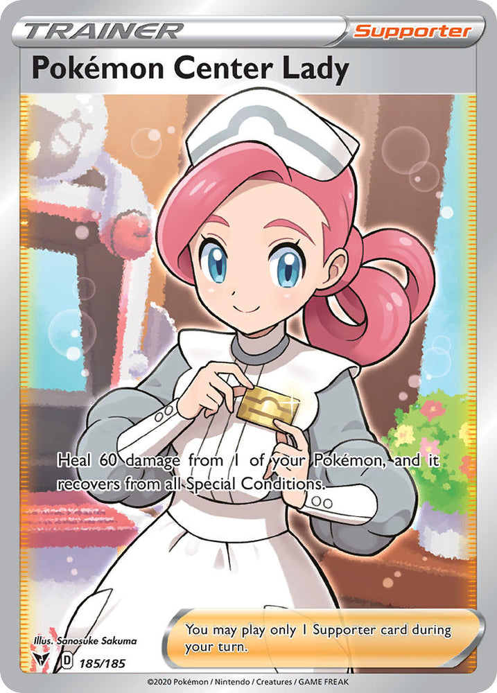 Pokemon Center Lady (185) [Sword & Shield: Vivid Voltage]